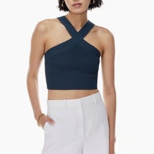Aritzia Babaton NWT Sculpt Knit Criss Cross Cropped Tank